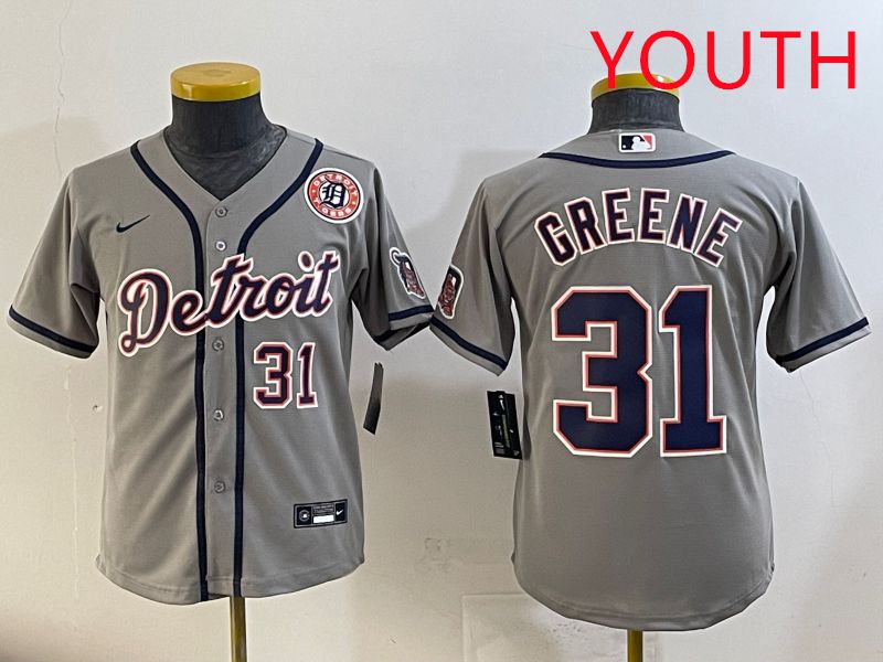 Youth 2025 Detroit Tigers #31 Greene Grey Game Nike MLB Jersey style 1